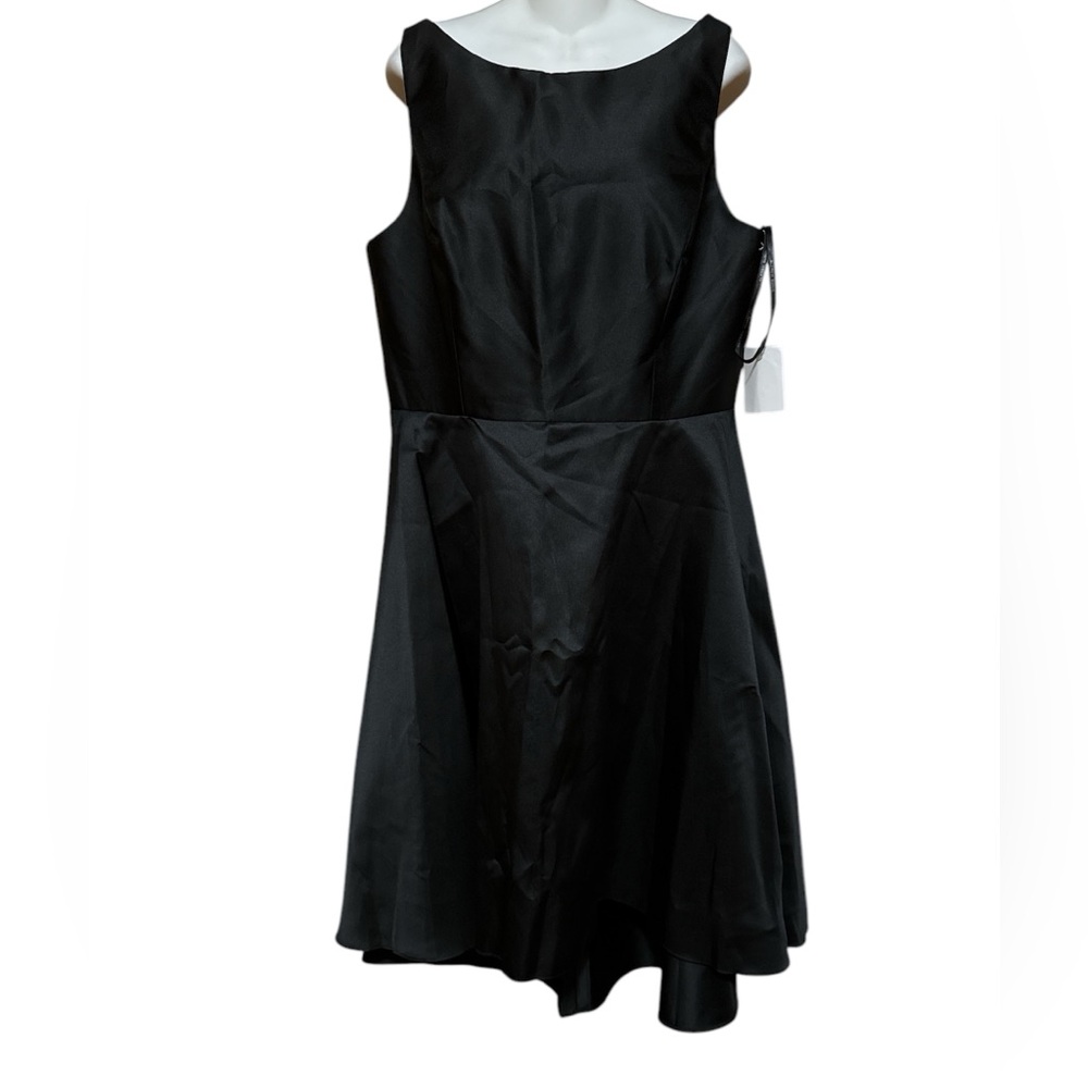 Alfred Sung Sleeveless Party High Low Dress Sz 18 Black Swingy Zipper Lined New